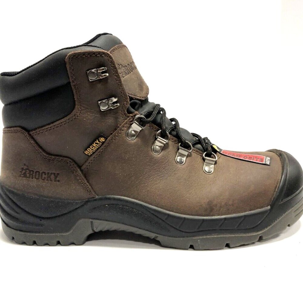 Rocky Mens Worksmart Comp Toe Waterproof Boot Brown Size 9.5M